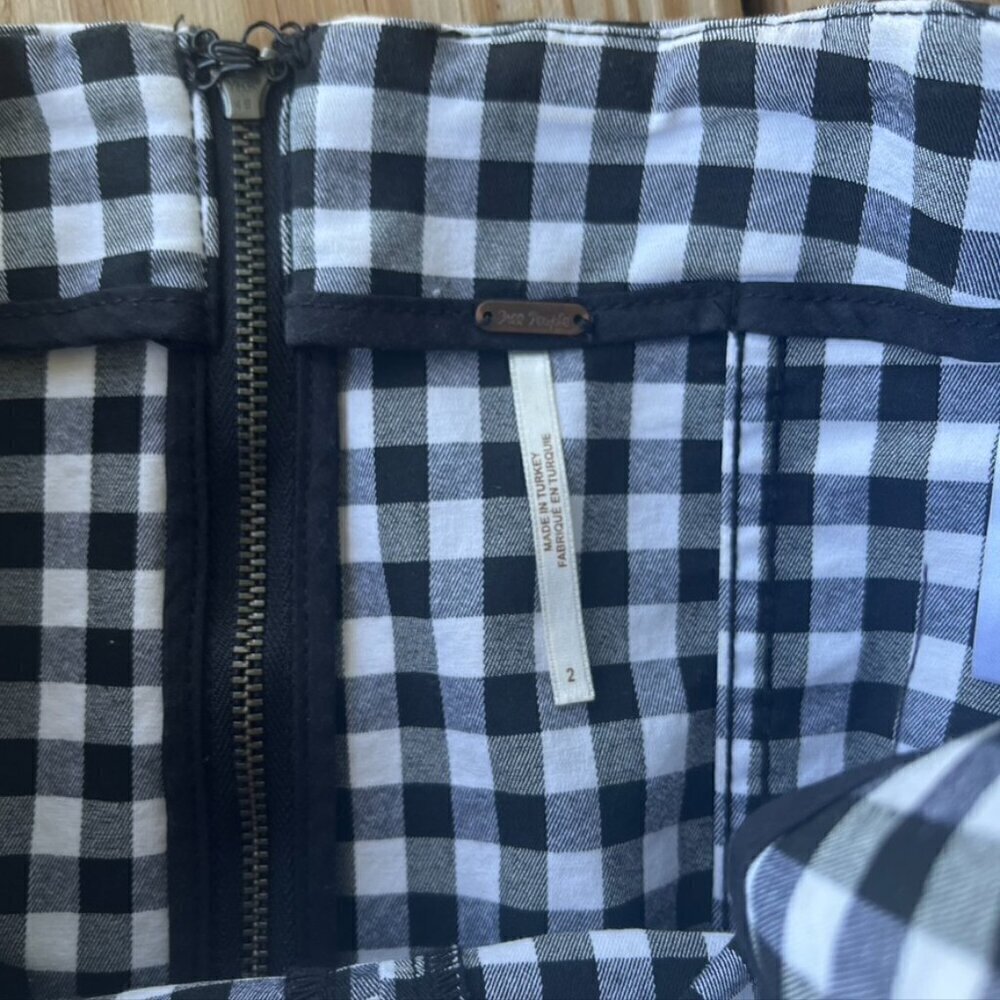 Free People Size 2 Small Black & White Gingham Plaid Mini Skirt Femme - Picture 8 of 10